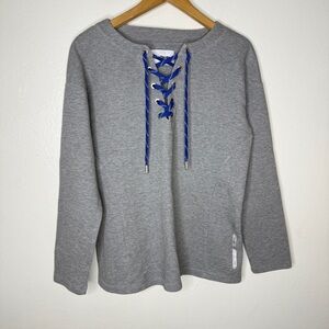 Alphatauri Red Bull Gray Grommet V Neck Sweatshirt Saya Sz M Laxe Up